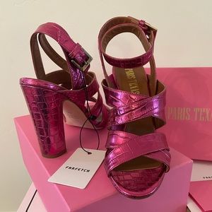 Paris Texas hot pink, metallic leather sandal